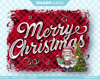 Merry Christmas PNG Sublimation - Christmas Design - Christmas Sublimation - Christmas Clipart - Hand Drawn Watercolor - Sublimation Epson