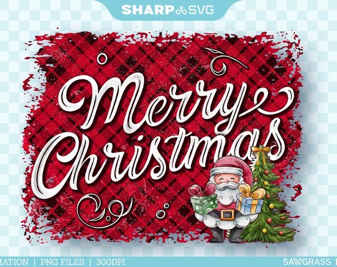 Merry Christmas PNG Sublimation - Christmas Design - Christmas Sublimation - Christmas Clipart - Hand Drawn Watercolor - Sublimation Epson