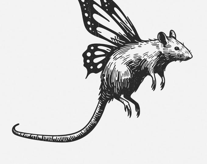Cute Rat PNG Designs, Sublimation Designs, Vintage Retro Clipart, Watercolor Scrapbooking, Commercial Use Digital Download