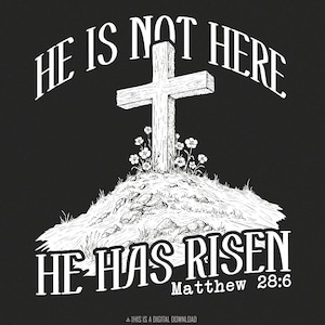 Il est ressuscité PNG, dessins de Sublimation chrétienne, Pâques Jésus foi PNG, Boho coup de pinceau fleurs sauvages PNG, verset biblique de printemps