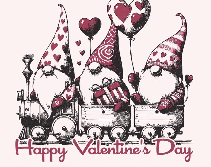 Happy VDay, Valentine Gnomes PNG, Valentines Day PNG, Sublimation Design, Valentine Download, Valentine's Gnome, Love Gnome PNG