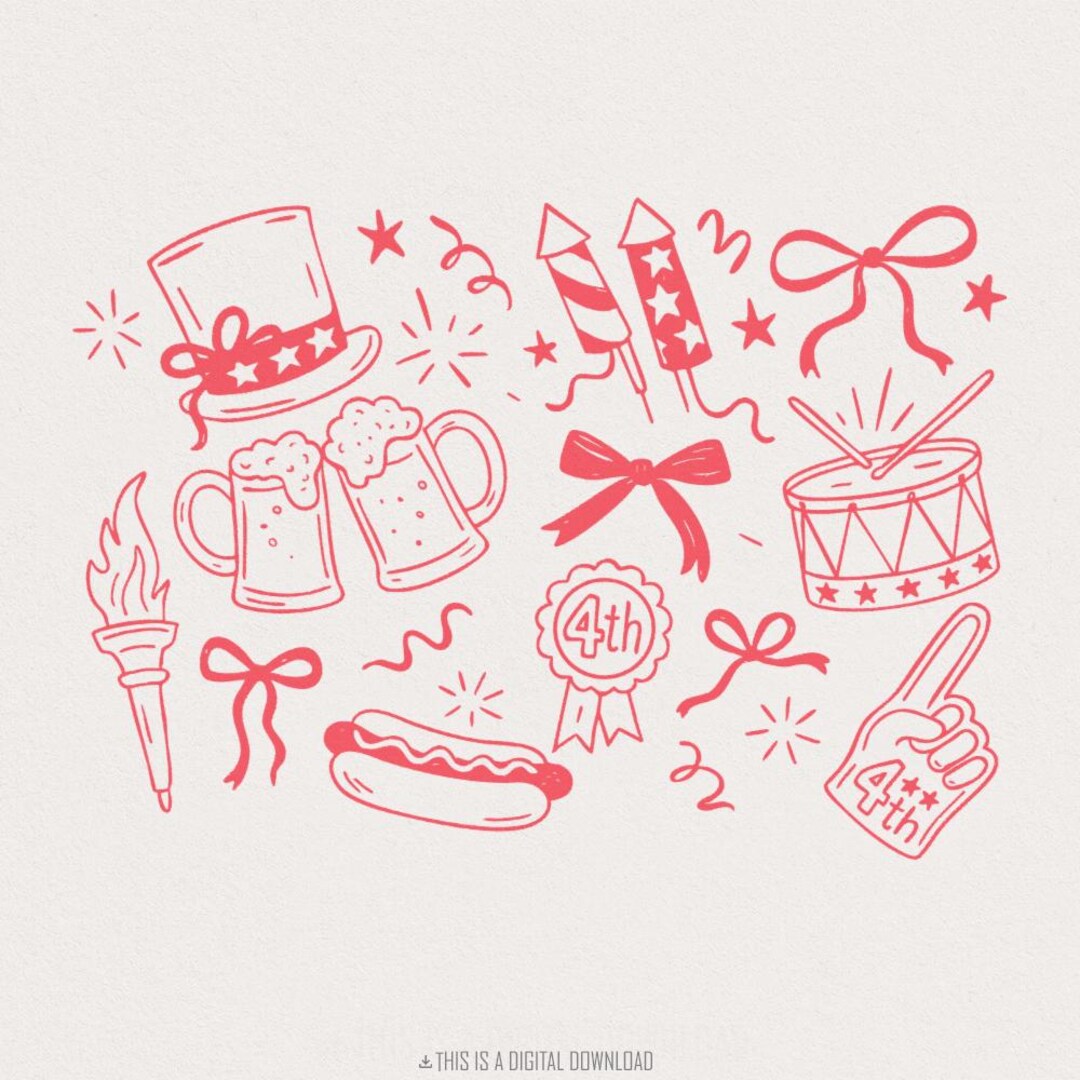 Retro America Coquette PNG Bundle, Preppy 4th of July PNG, Girly ...