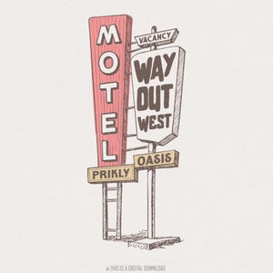 Way Out West png-sublimatie, western boho-ontwerp, cactus afdrukbare, wilde westen woestijnkunst, retro country download, zuidwestelijk ontwerp