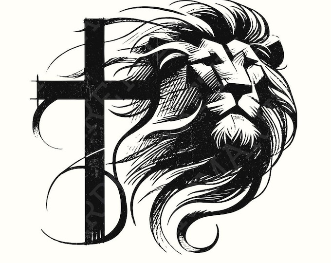 Christian PNG Sublimation Designs, Lion in Lungs Png, Jesus Png, Religious Graphic, Vintage Tshirt Designs, Scripture Clipart, DTF Prints