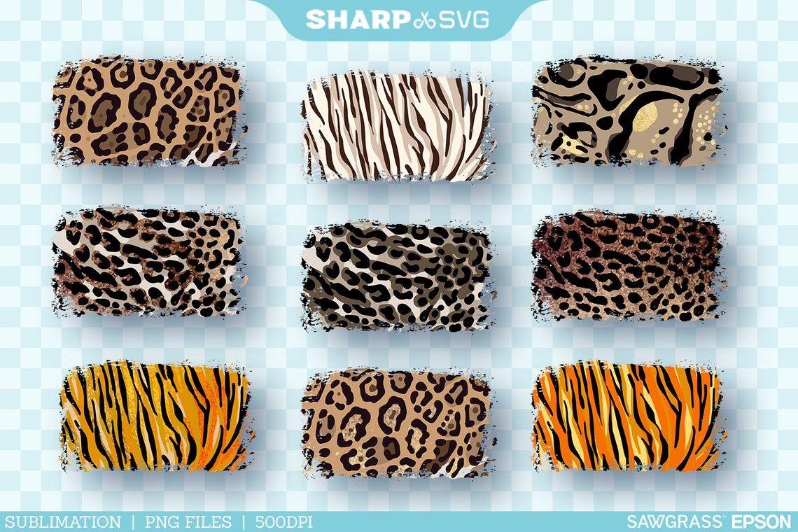 Distressed Rectangle Patterns PNG Leopard Sublimation Bundle - Etsy