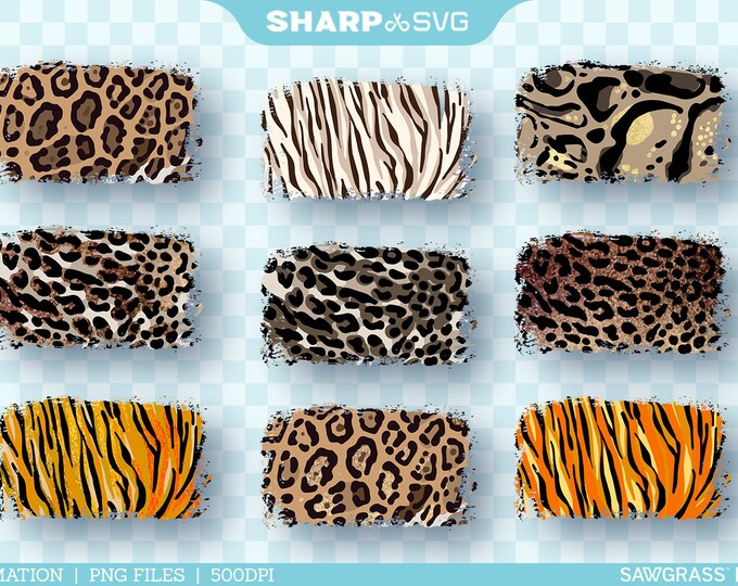 Distressed Rectangle Patterns PNG | Leopard Sublimation Bundle - Sublimation Designs Downloads - Sublimation PNG