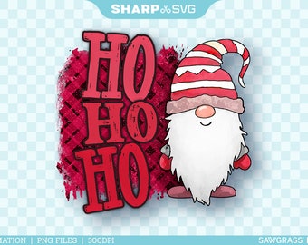 Ho Ho Ho PNG Sublimation - Christmas Gnome Design - Ho Ho Ho Christmas 4 - Christmas Clipart - Hand Drawn Watercolor - Sublimation Epson