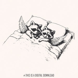 Angel Raccoons PNG, Cute Trash Panda, Seja gentil e engraçado Raccoon, Raccoon Instant Download PNG Png, Trendy Raccoon Designs, Digital Clipart