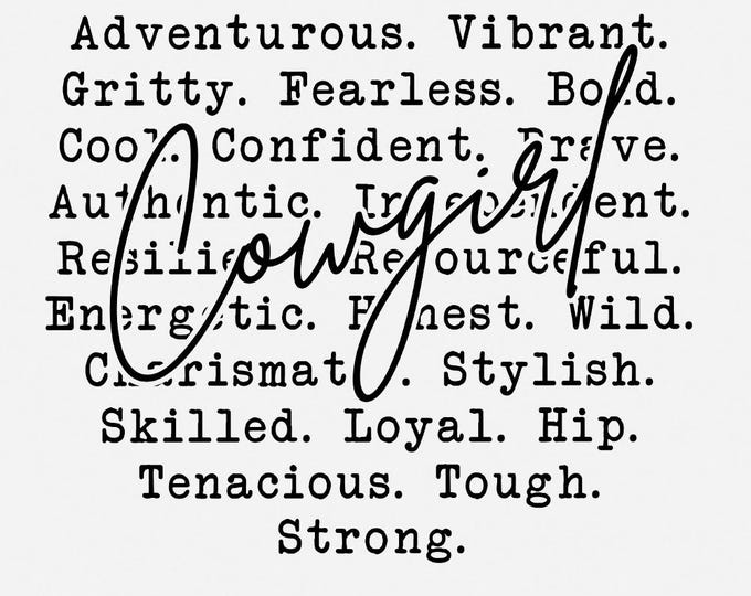 Cowgirl Words Png, Western Cowgirl Designs, Cowgirl Png, Southern Girl Png, Sublimation, Gift for Cowgirl, Country Western Png