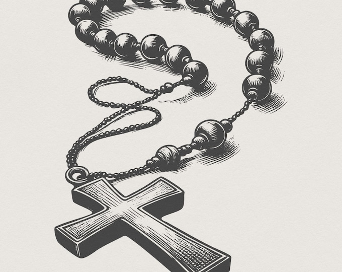 Rosary Beads Design, Catholic Rosary png, Prayer Beads png, Religious Cross File, Rosary Necklace png, Holy Rosary Art