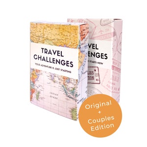 Kit di gioco da viaggio definitivo, 1 mazzo originale + 1 coppia, gioco da viaggio, regalo di viaggio, regalo di avventura, carte Wanderlust