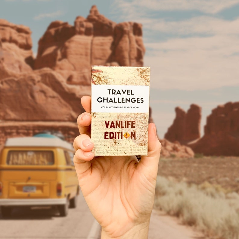 Roadtrip Gift, Vanlife Accessories, Travel Gift, Roadtrip Essential, Travel Journal, Travel Accessories, Wanderlust // 50 Challenges Game image 1