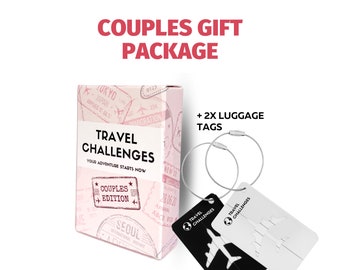 Kit de voyage pour couples, cadeau de voyage pour couples, liste de seaux pour couples, cadeau pour lui, cadeau pour elle // Jeu de 50 défis