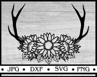 Download Floral Antlers Svg Etsy PSD Mockup Templates