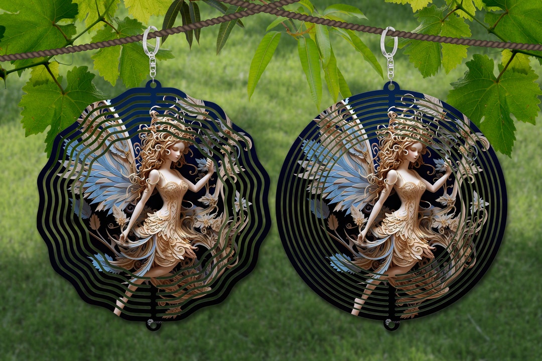 Fairy Wind Spinner Paper Quill Sublimation Design Template, 3D Wind Spinner SVG, 10 Inch Round