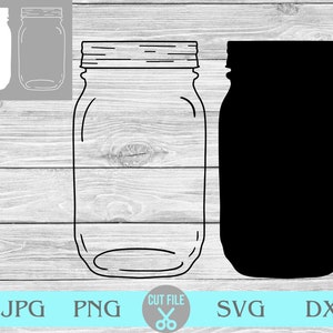 Mason Jar svg, Mason Jar Clip Art, Mason Jar imprimable, Silhouette Mason Jar, Mason Jar Sublimation designs, tumbler décalque sv, Cameo
