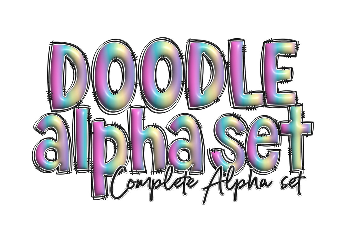 3D Inflated Doodle Letters, Bubble Puff Alphabet Letters PNG Bundle ...