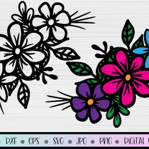 Fleur svg, Floral svg, Layered Flower svg, Layered Floral svg, Flower cut file, Flower clipart, Floral clip art, Flower sublimation design