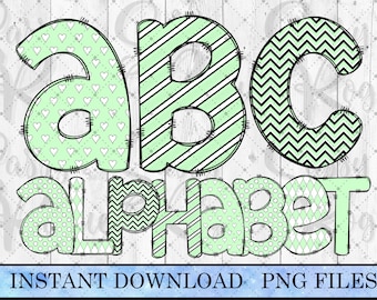 Doodle Letters and Numbers, Doodle Sublimation Letters & Numbers PNG, Doodle Alphabet set, Pattern Letters, Alphabet Art for Sublimation