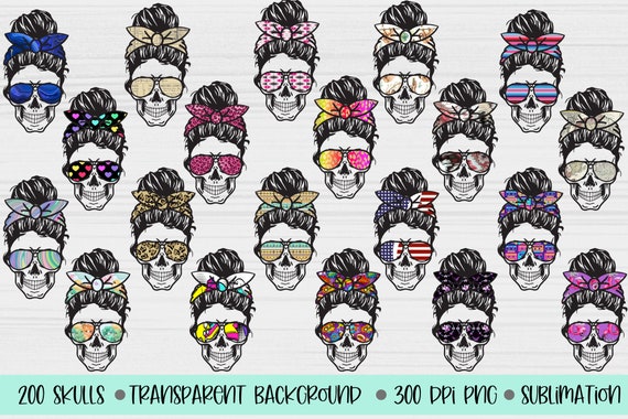 Mom Skull sublimation bundle, Messy bun skull, Mom life png,  Skull Clipart, Leopard Print momlife, skull mom life sublimation designs