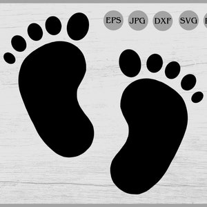 Baby Footprint svg, Baby feet svg ,Baby Foot Print svg, Baby Feet SVG Cut File, Cricut Feet Cutting File, Baby Heart FootPrint Clipart,