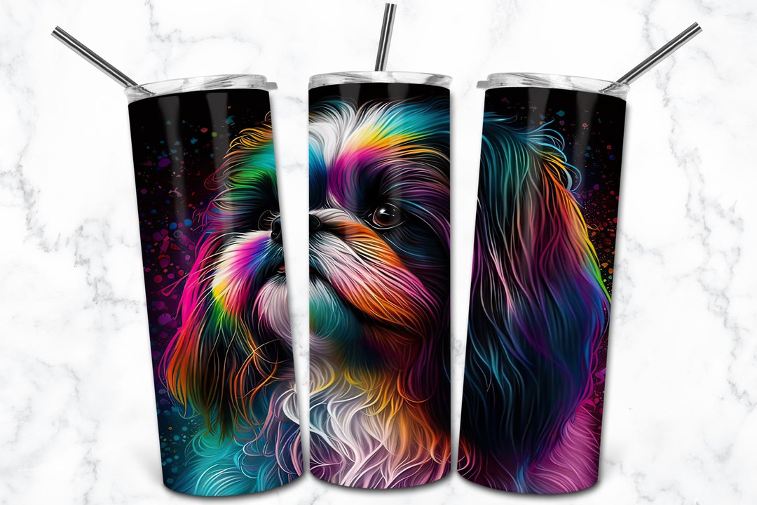Shih Tzu 20oz Skinny Tumbler Sublimation Design Templates, Dog Digital ...