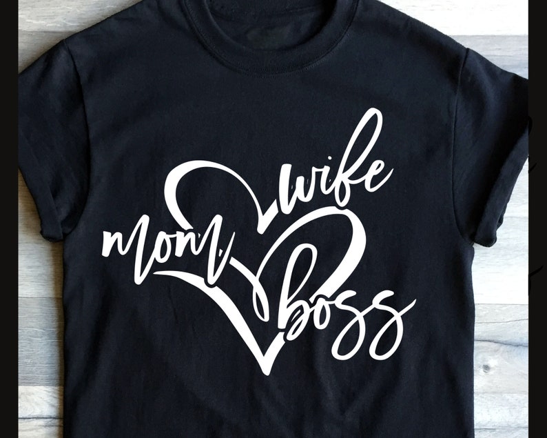 Download Wife Mom Boss svg Both Black and White versions mom svg | Etsy