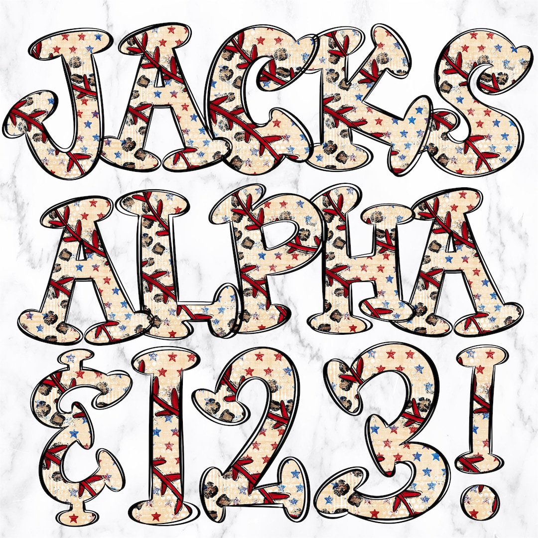 Baseball Doodle Alphabet Letters PNG Bundle, Alphabet Clipart, Cute ...