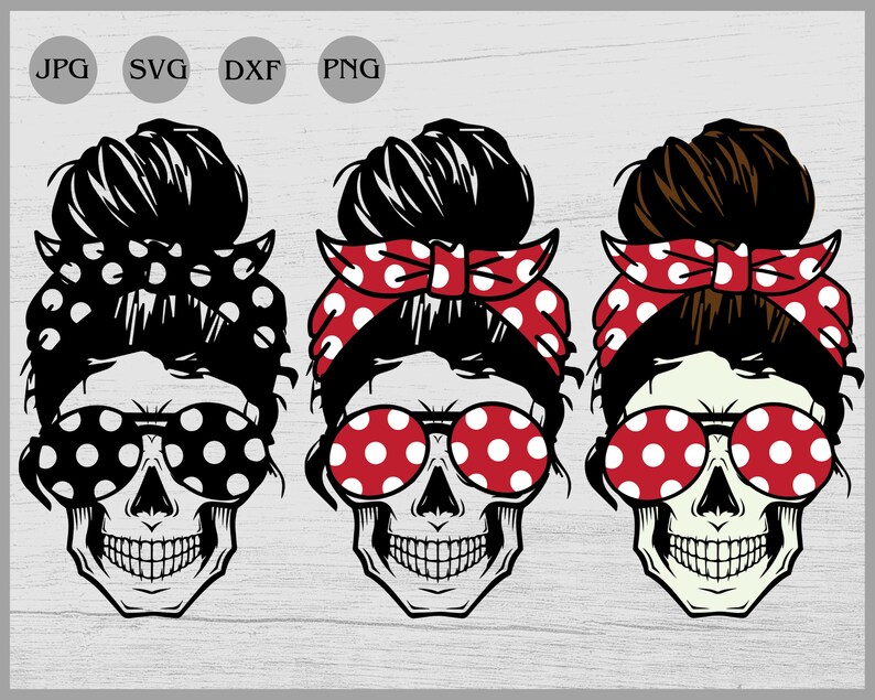 Download Mom life Skull svg Messy bun skull svg Mom life SVG Skull ...