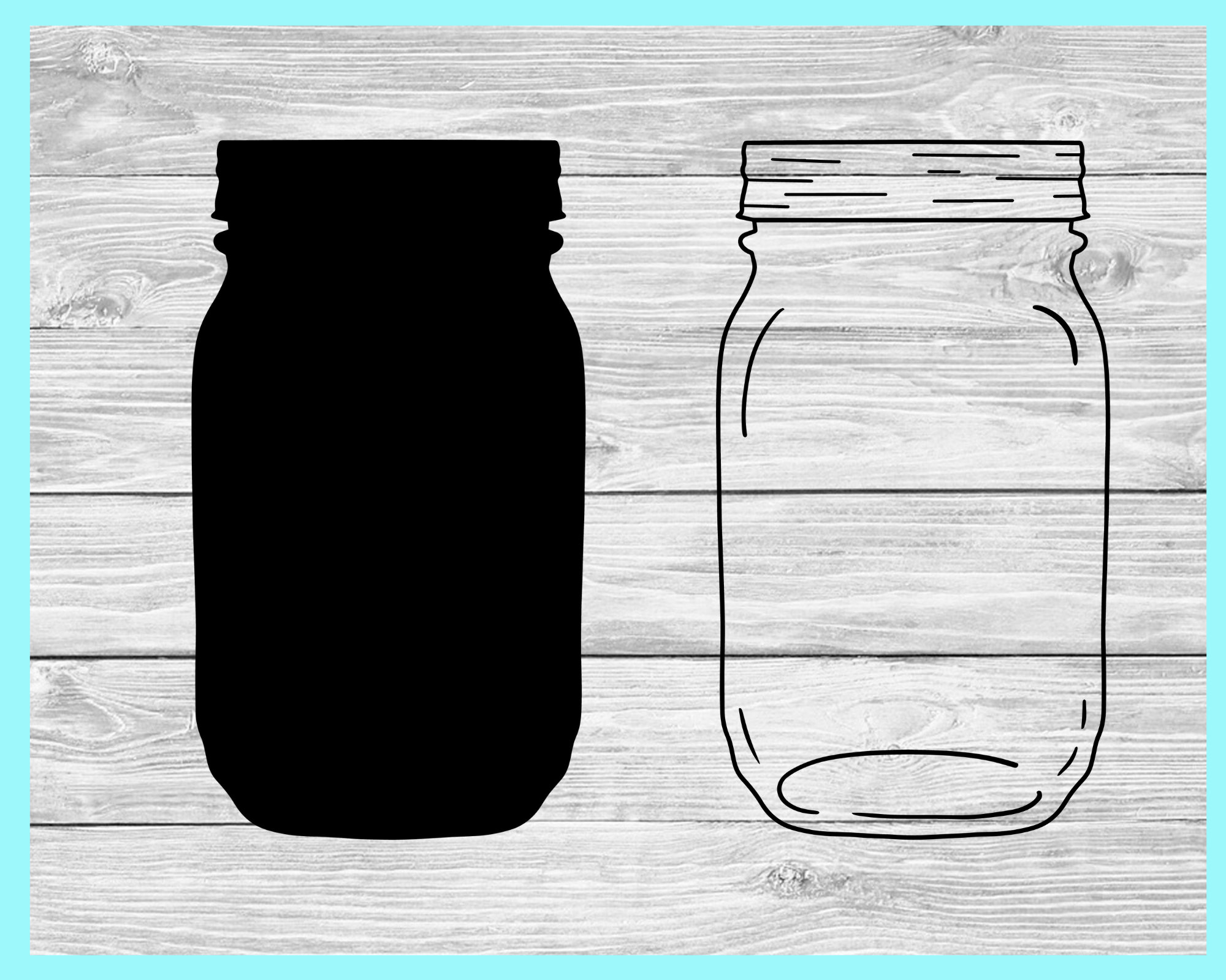 Mason Jar Svg Mason Jar Clip Art Printable Mason Jar Etsy