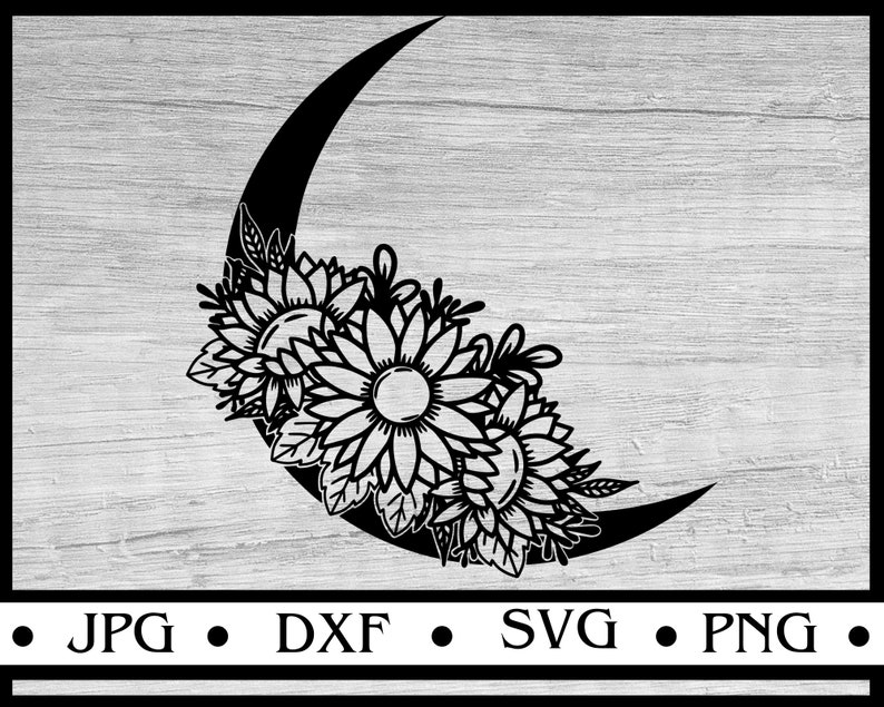 Download Sunflower SVG Moon Floral svg Moon svg Floral Border svg ...