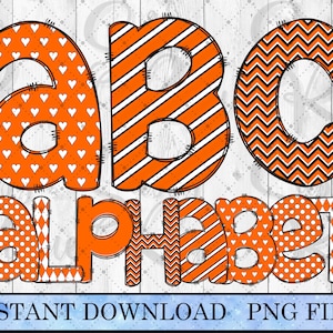 Doodle Letters and Numbers, Doodle Sublimation Letters & Numbers PNG, Doodle Alphabet set, Pattern Letters, Alphabet Art for Sublimation