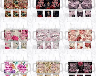 Dark Romance 40oz Quencher Tumbler Sublimation PNG, Smut 40 oz Tumbler Wrap, Spicy Booktok Tumbler Wrap, Smutty Tumbler with Handle