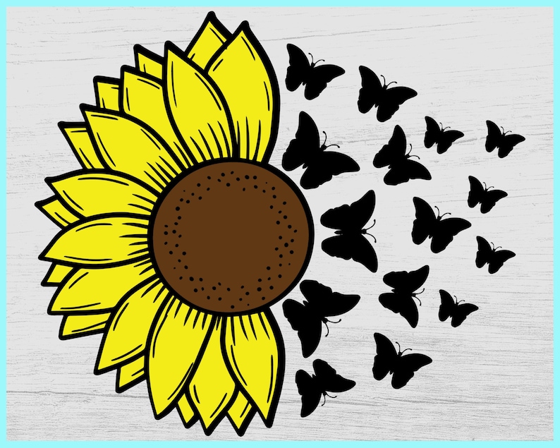 Download Sunflower Butterfly Svg Sunflower png Butterfly svg svg | Etsy