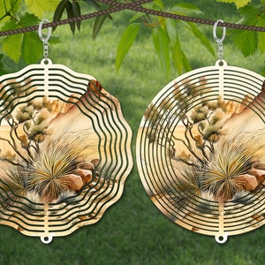 Szablon projektu sublimacji akwareli Desert Wind Spinner, Wind Spinner SVG, 10-calowa okrągła sublimacja, okrągłe wiszące spinnery png,