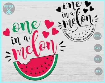 Uno en un Melon svg, Sandía svg, Beach svg, Summer svg, Uno en un Melon dxf, Summertime svg, archivos svg para cricut, sublimación png