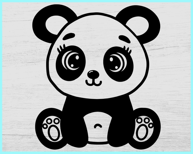 Download Panda SVG Panda Clipart svg files and outline svg Panda | Etsy