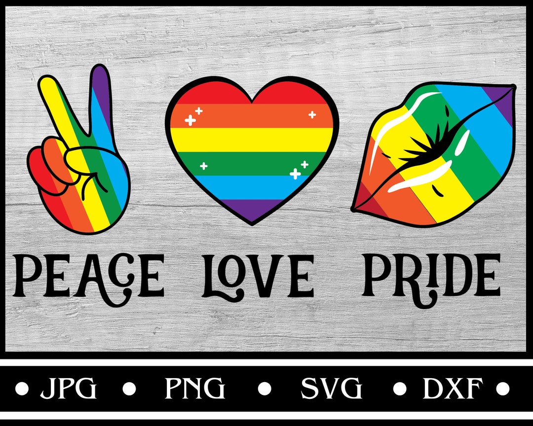 Peace Love Pride Svg, Pride Svg, Gay Pride Clipart, Lesbian Pride Svg ...