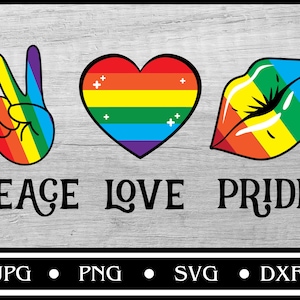 Paz Amor Orgullo svg, Orgullo svg, Imágenes Prediseñadas del Orgullo Gay, Orgullo lésbico svg, archivos svg, Diseños de sublimación del orgullo, Cricut svg, Cameo de silueta