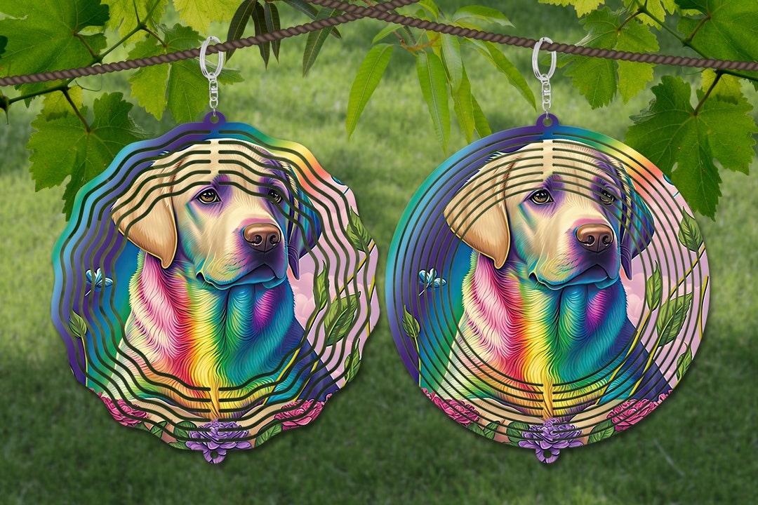 Labrador Wind Spinner Sublimation, Dog Wind Spinner SVG, 10 Inch Round Door Hanger, Coaster