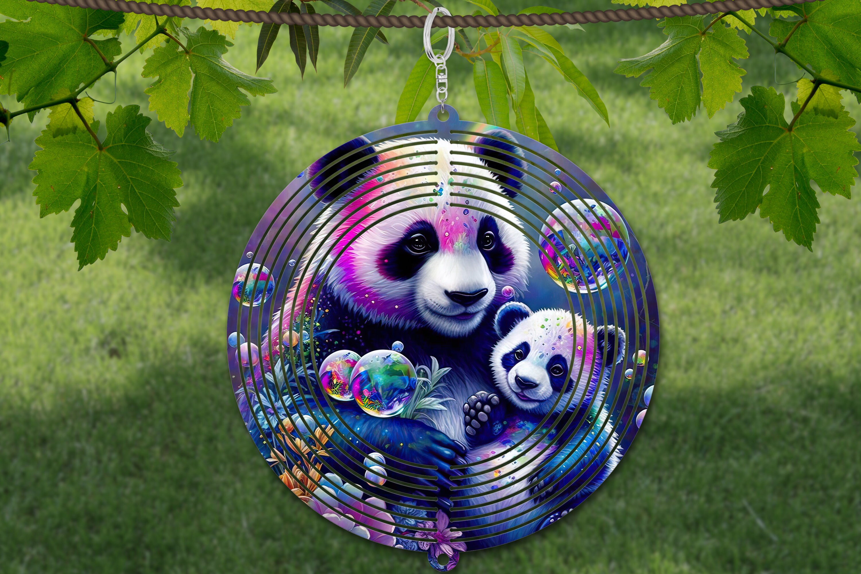 Panda Wind Spinner Watercolor Sublimation Design Template, Wind Spinner ...