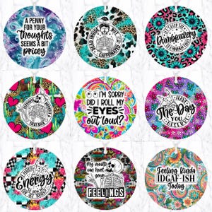 Sarkastischer Lufterfrischer Lustige Sublimation PNG, Sarkasmus Lufterfrischer Bundle, Lufterfrischer für Erwachsene Designs, freche Auto Charm Designs