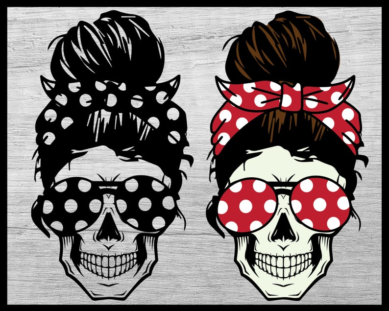 Download Mom life Skull svg Messy bun skull svg Mom life SVG Skull ...