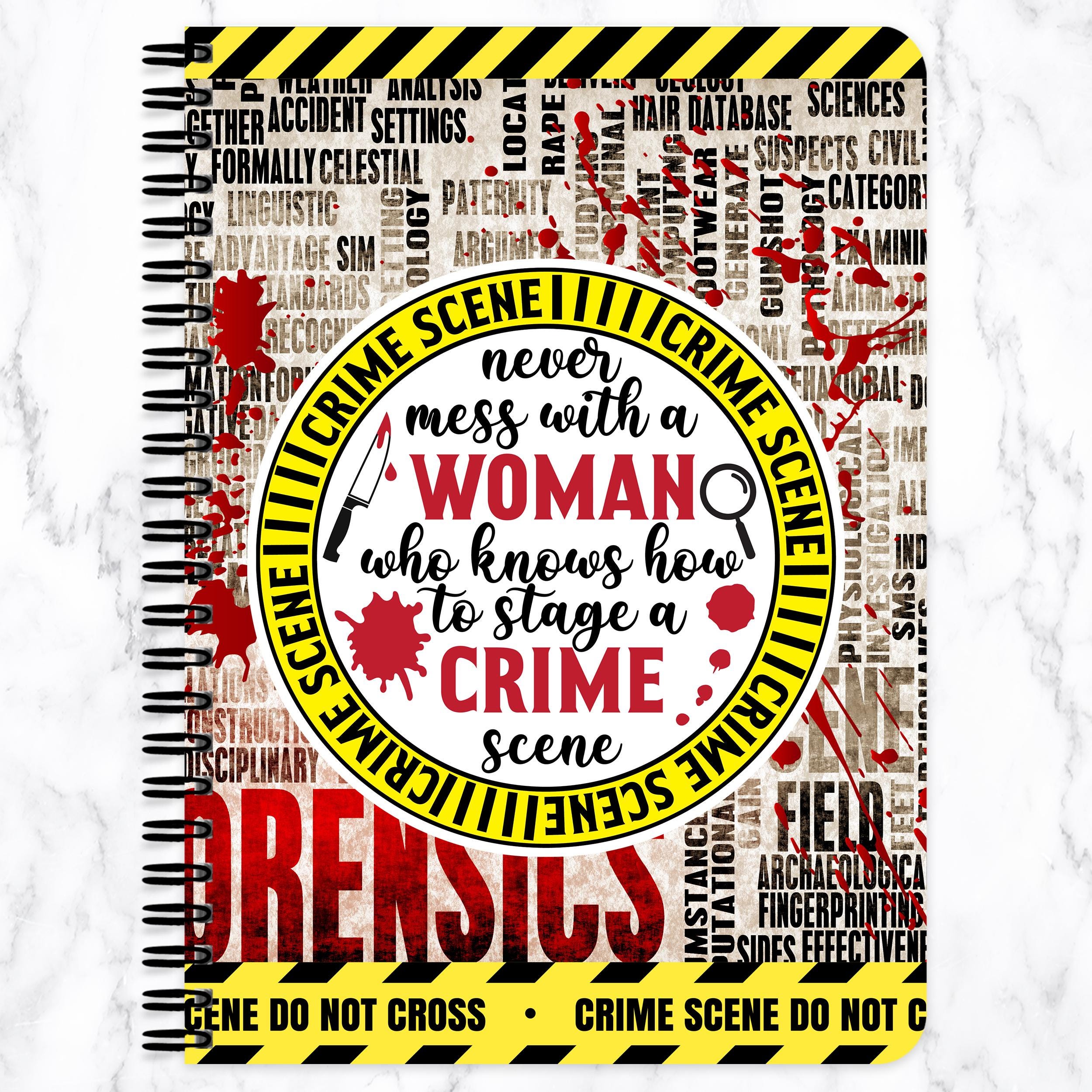 True Crime Notebook Horror Sublimation Design, Crime Scene Journal ...