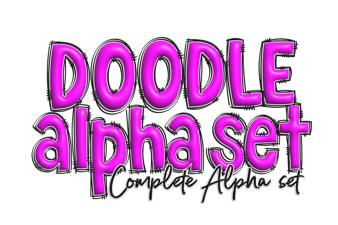 3D Inflated Doodle Letters, Bubble Puff Alphabet Letters PNG Bundle ...