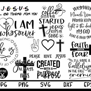 Christelijke SVG bundel, schrift SVG, religieuze SVG, Jezus SVG, zowel zwart-wit versie, Way Maker sublimatie ontwerp, Cricut SVG, cameo