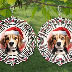 Beagle Wind Spinner Aquarelle Sublimation Design Template, Wind Spinner SVG, Sublimation ronde de 10 pouces, Spinners suspendus ronds