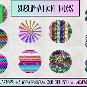 Car Coaster Sublimation Bundle 1, Car Coaster Designs, Sublimation Designs, Coaster Designs, Car Coaster Sublimation designs