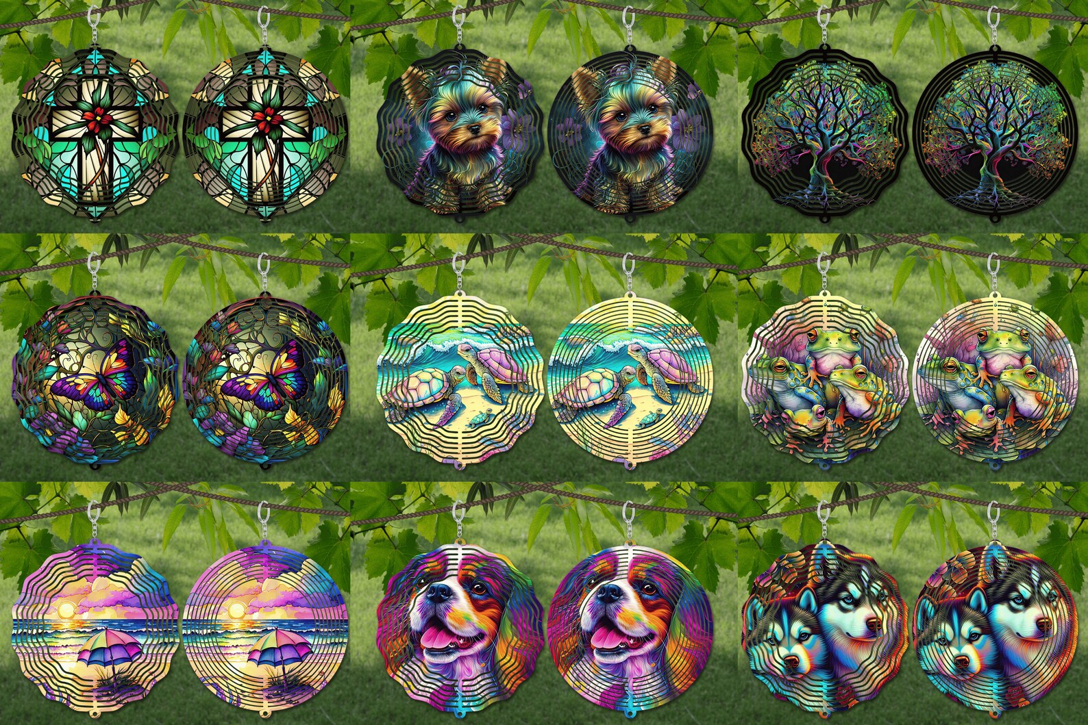 800+ Wind Spinner Mega Bundle Stained Glass Sublimation Design Template ...