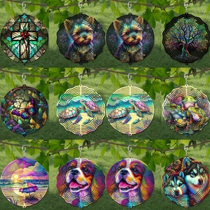 800+ Wind Spinner Mega Bundle Stained Glass Sublimation Design Template ...